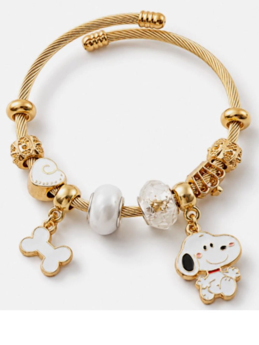 Dog Walking Best Friends Love European-style Charm Bracelet Wire Bangle Pendant